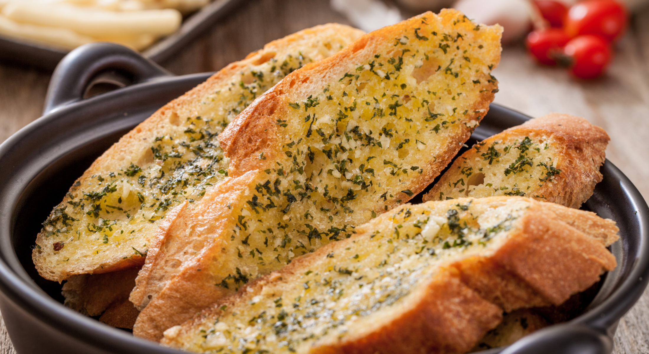 Garlic bread served at Mercure Newcastle